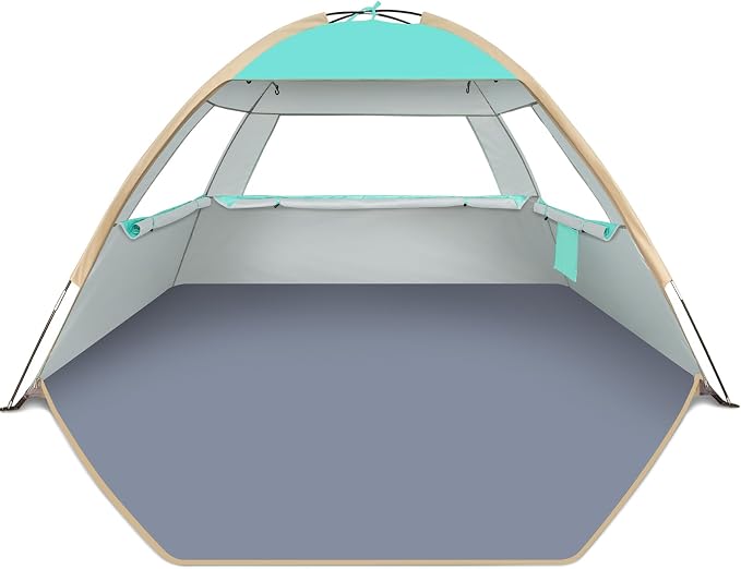 Gorich Beach Tent Sun Shelter for 3/4/6/8/10 Person with UPF 50＋ UV Protection, Lightweight & Easy Setup Beach Shade Canopy, Portable Beach Shade Tent Beach Cabana by Gorich