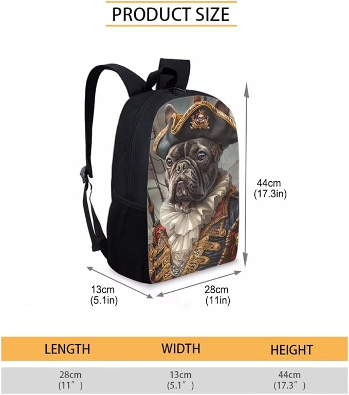 17 Inch Animal Print School Backpack And Lunch Box Set for Kids Lightweight Funny Pug Backpack for Boys Girls Sturdy School Bag with Insulated Lunchbox Pencil Case Student Bookbag - Image 7