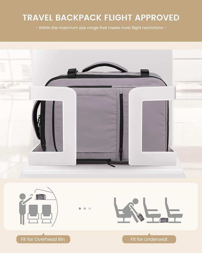LOVEVOOK Travel Backpack for Women & Men, 50L Large Carry On Backpack Airline Approved, TSA Personal Item Weekender Bag, Water Resistant Laptop Backpacks with 3 Packing Cubes for Travel Essentials - Image 5