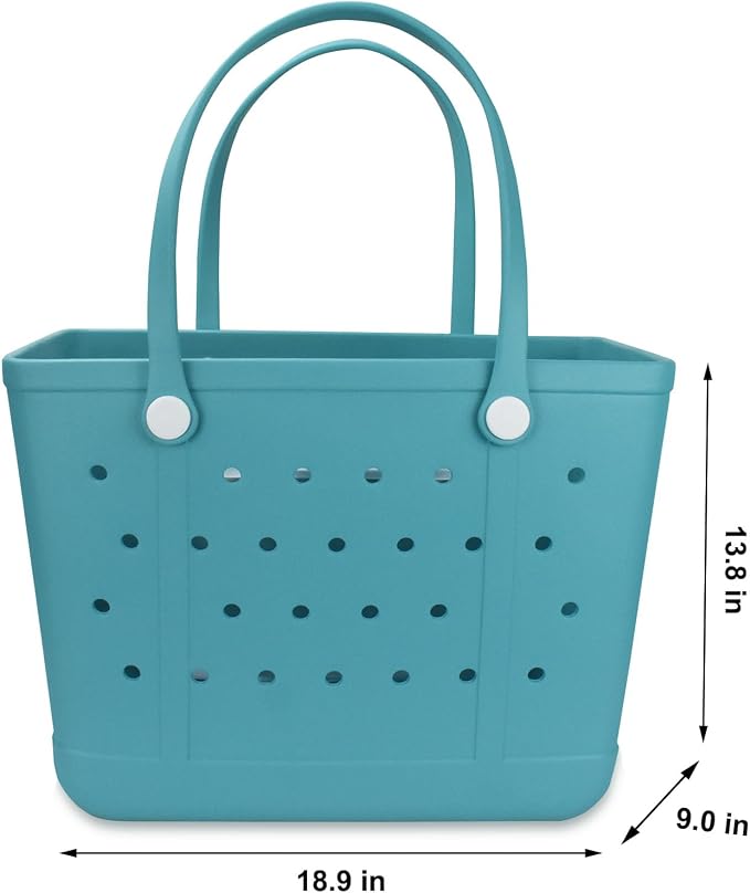 Beach Bag X Large Rubber Tote Bag, Waterproof Washable Open for Women Croc Bag Hand Bag for Beach Pool Yoga - Image 2