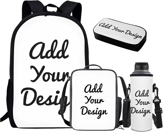 GIFTPUZZ Custom Deer Backpack 17 Inch Set Boys 6-8 | Personalized Name, 4-in-1 School Set, Lightweight Bookbag, Adjustable Straps, Lunch Box by GIFTPUZZ