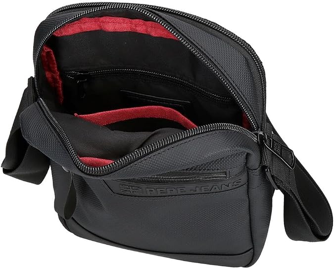 Pepe Jeans Dorking Waist Bag, Crossbody Bag with Multiple compartments, Polyester, by Joumma Bags., Black, One Size, Double crossbody bag - Image 4