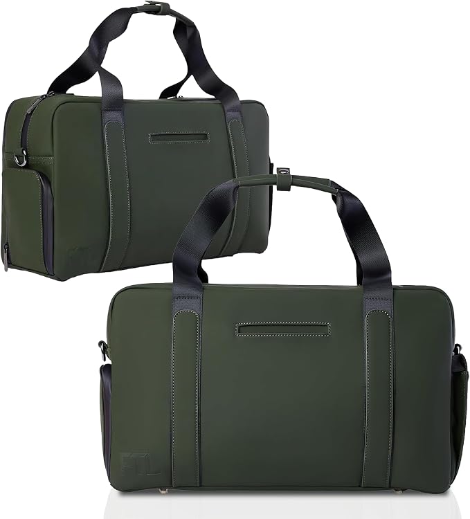 The FTL Lite Mens Gym to Office Bag - 17L Briefcase Gym Bag Hybrid with Shoe Compartment & 16" Laptop Sleeve - Executive Daily Carry & Overnight Duffel for Athletic Business Pros - Abbot Green by FTL