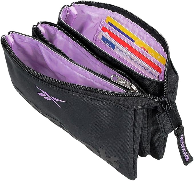 Reebok Linden Three Compartment Toiletry Bag, Neceser Tres Compartimentos, Black/White, Neceser Tres Compartimentos, Three Compartment Toiletry Bag - Image 5
