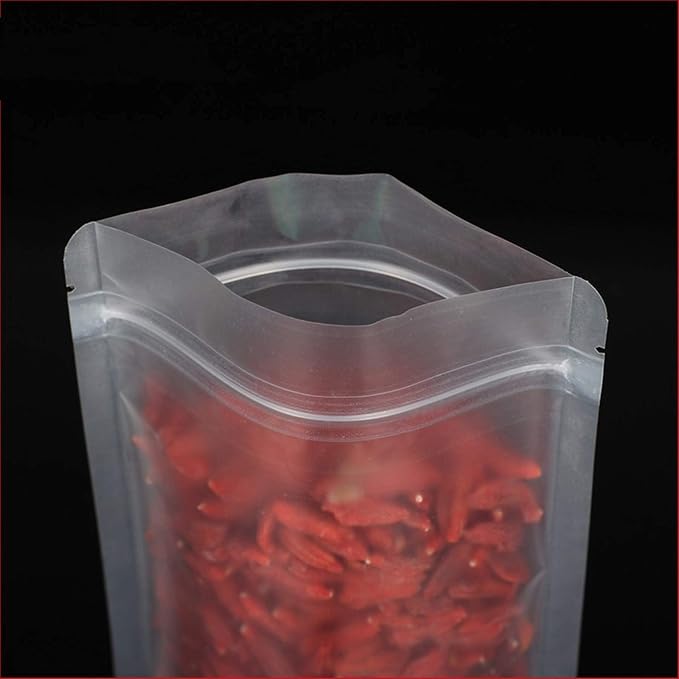 PABCK 100 Pack 3.9x5.9 inch Resealable Stand Up Bags Matte Clear Zipper Lock Heat Seal Pouches with Tear Notch for Zip Food Storage Lock Packing - Image 9