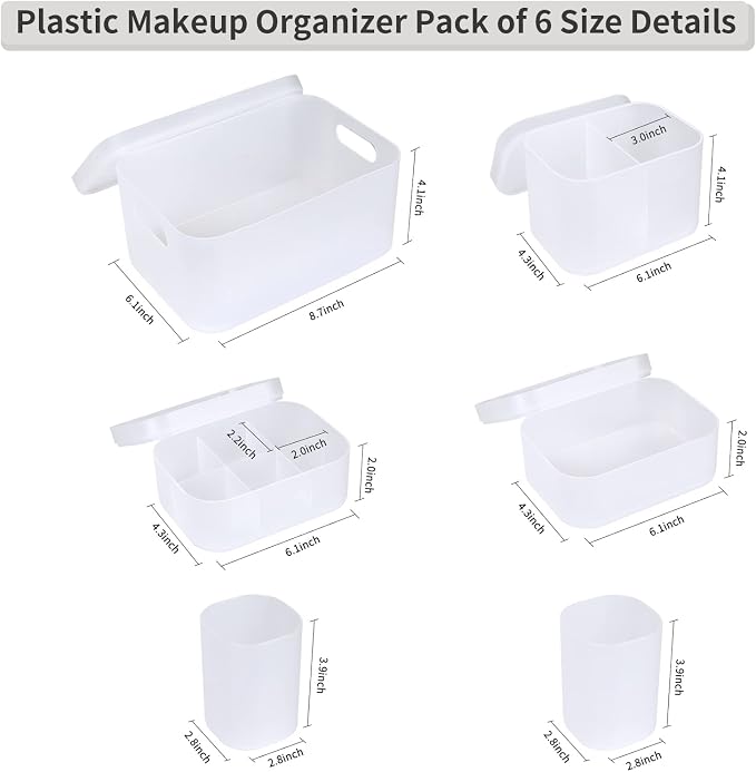 OCHEAL Makeup Organizer Case Set: Stackable Clear Vanity Storage - Multi-size Holder for Makeup, Jewelry, Toiletries - Image 2