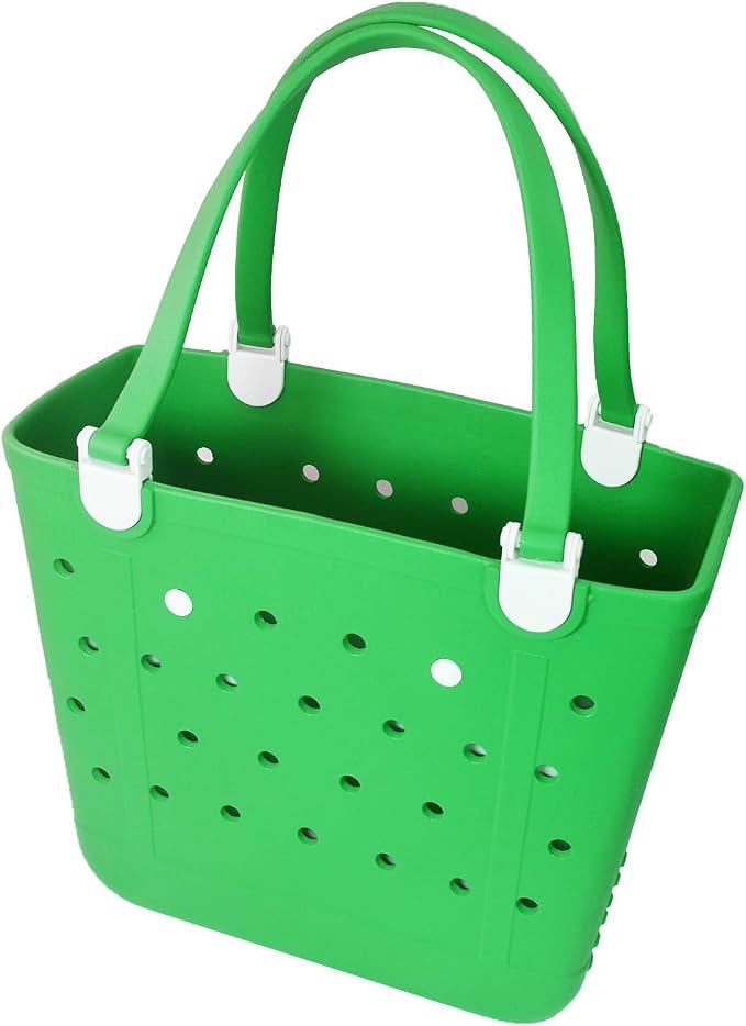 Rubber Beach Bag for Women, Waterproof Travel Tote Bags for Beach | Waterproof Sand-proof Tote Bags with Zipper Pocket, Durable Lightweigh Tote Bag for Outdoor - Image 8