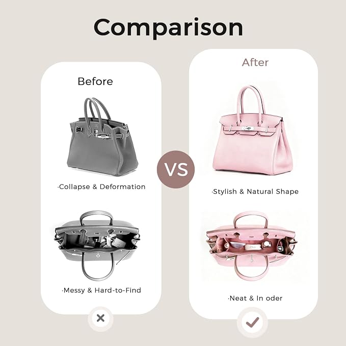 ZTUJO Silky Purse Organizer For Birkin, Luxury Purse Organizer Insert (Rose Sakura, BK30) - Image 8