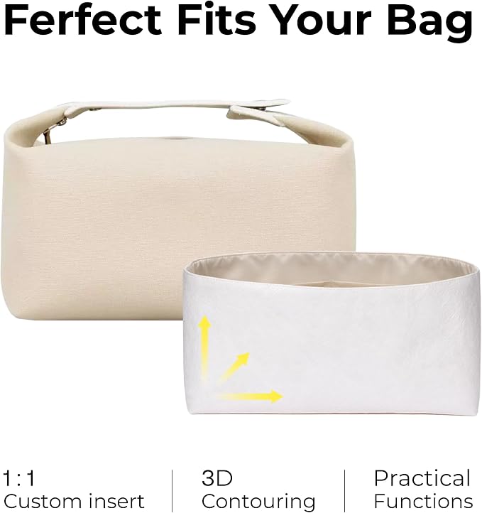 Handbag Organizer Compatible with HERMES Bride-a-Brac L | Handcrafted DuPont™ Tyvek®, Craie Purse Handbag Organizer Insert, Precision 1:1 Custom Fit for Work, Travel & Daily Carry - Image 3