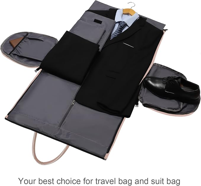 Modoker Eco-Friendly Convertible Garment Bags for Travel, Carry on Garment Duffel Bag for Women Men Weekender - 2 in 1 Hanging Suitcase Suit Travel Bags, Pink - Image 7