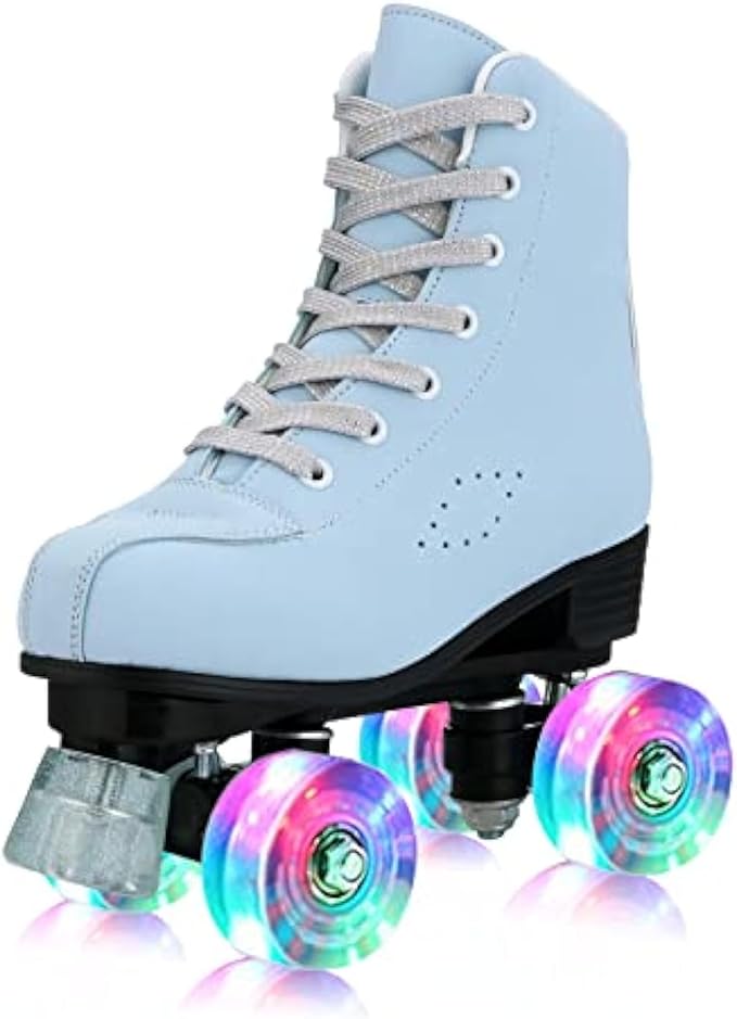 YYW Roller Skates for Women Men, High Top PU Leather Classic Double-Row, Indoor Outdoor, Beginner Shoes Bag by YYW