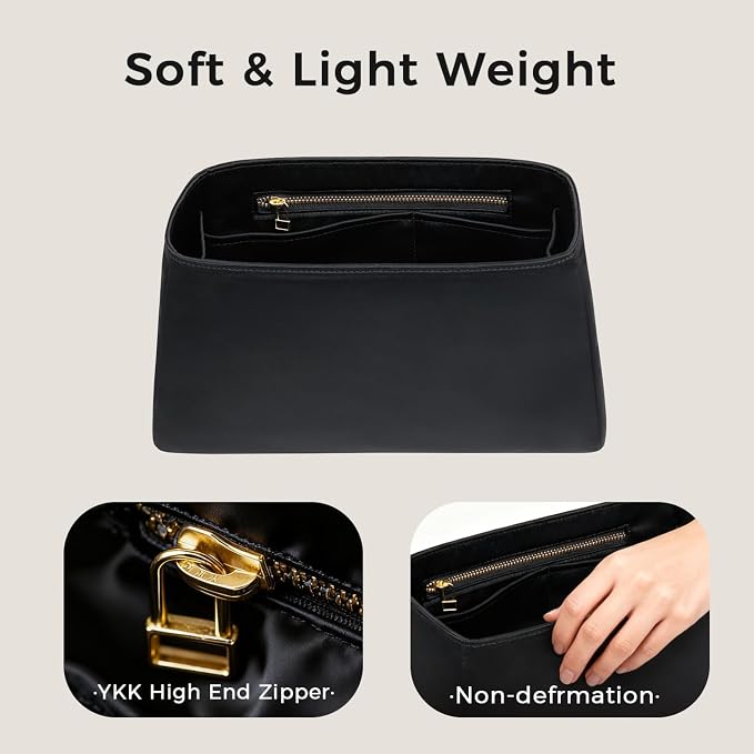 ZTUJO Silky Purse Organizer For Birkin, Luxury Purse Organizer Insert (Black, BK25) - Image 2