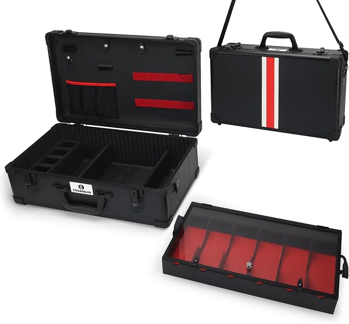 Large Barber Carrying Case, Hairdresser Tool Box Organizer Traveling Case, Portable Travel Barber Suitcase for Hair Stylist Pet Groomer Beauty Salon Makeup Artist by CHUANGJIN