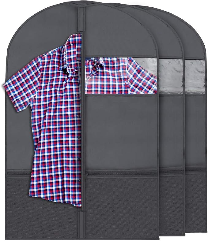 Plixio 36" Kids Garment Bags for Dance Costumes Children Hanging Clothes, Uniform, Suits, Girls Dress Recital Outfit Organizer Dance Garment Bags For Dancers with Zippered Pockets (6 Pack :36", Black) - Image 5