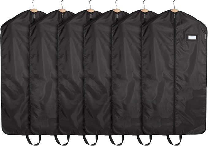 Covermates Keepsakes Garment Bag Set for Closet Storage and Travel – Breathable Suit and Dress Bags with ID Window and Carrying Handles – Heavy-Duty Hanging Wardrobe Protection Set, Black by Covermates