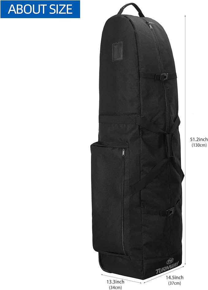 TurnWay Foldable Padded Golf Travel Bag, Heavy Duty 900D Polyester Golf Club Bag Waterproof Golf Carry Bag Cart Bag with Wheels, Soft-Sided Spacial Size for Golf Gear Transportation - Image 3