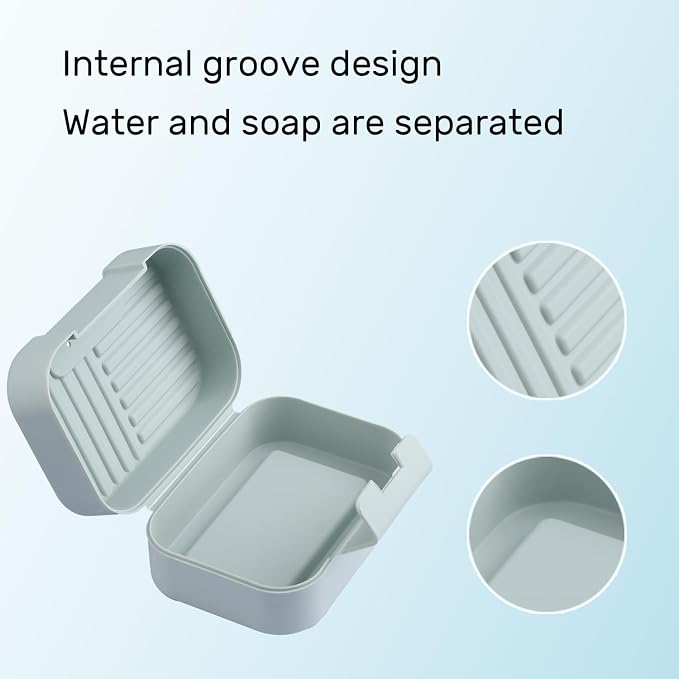 Tabanzhe Travel Soap Box with Lid – Portable Leakproof Soap Container Holder for Shower Bathroom Gym Camping Hiking Outdoor Use - Image 3