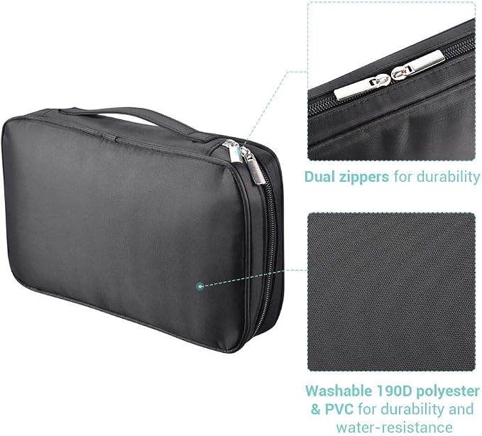 BYOOTIQUE Makeup Brush Bag Organizer Portable Multi Brush Holder Hand Bag | Travel Makeup Artist Bag,Cosmetic Organizer Pouch Zipper Bag,with Removable Mesh,for Brushes Cosmetics,Black - Image 6
