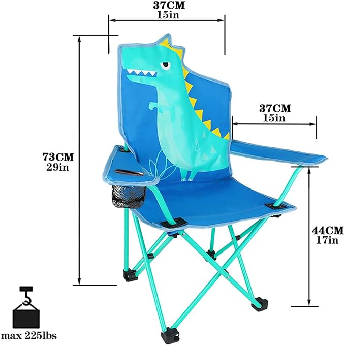 KABOER Kids Outdoor Folding Camping Chair with Cup Holder Carrying Bag | Portable Camping Chair for Beach Picnic Camping Travel Lawn Ages 3-10 - Image 2