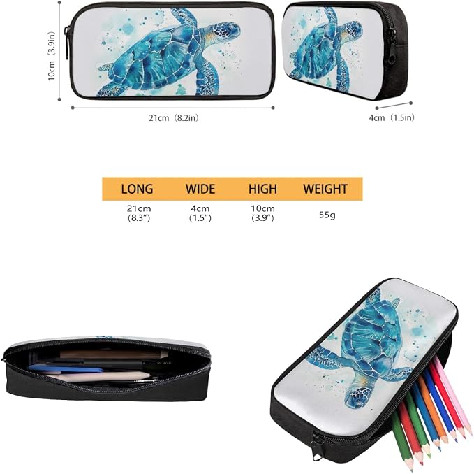 Coloranimal Turtle Backpack Set 3Pcs Included 1Pcs Backpack 1Pcs Mini Insulated Lunch Bag 1Pcs Pencil Bag School Bag Elementary Student Rucksack - Image 4