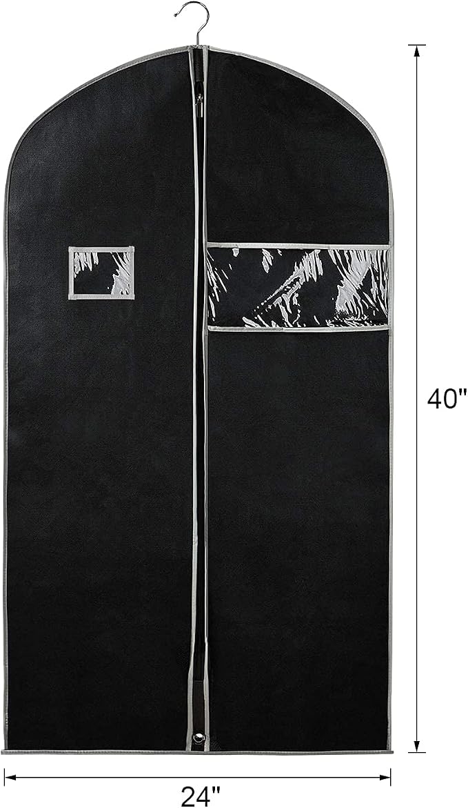 Syeeiex 40" Garment Bag, Set of 8 Suit Bag, Garment Bags for Hanging Clothes, Suit Covers Bags for Men or Women, Dress Bags for Storage Suits, Shirts,T-shirts and Jackets on Closet - Image 2