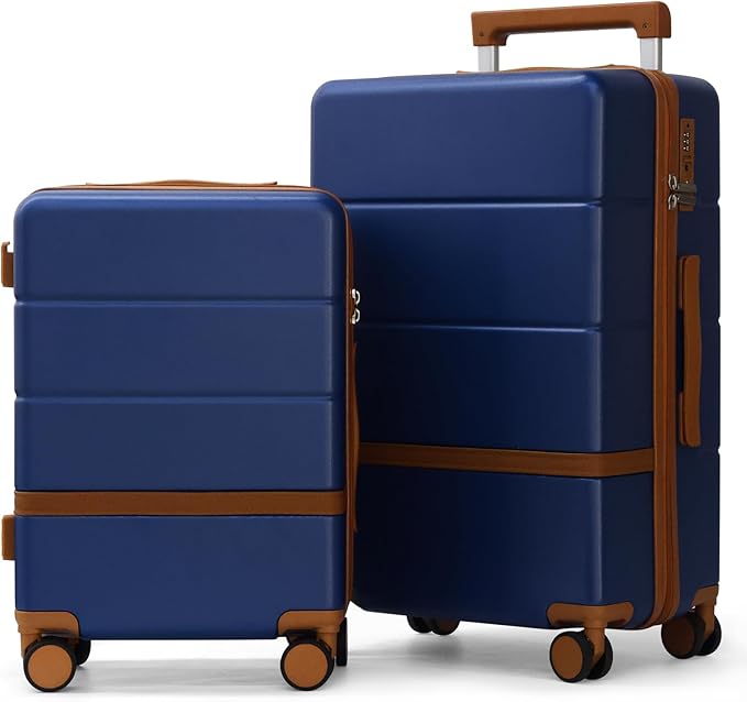 Luggage Sets, 2 Piece Suitcase set with wheels Tsa Lock 20/24 inchi Hardshell Waterproof Travel Suitcases luggage for Women/Men/Family（RBlue by Maungti