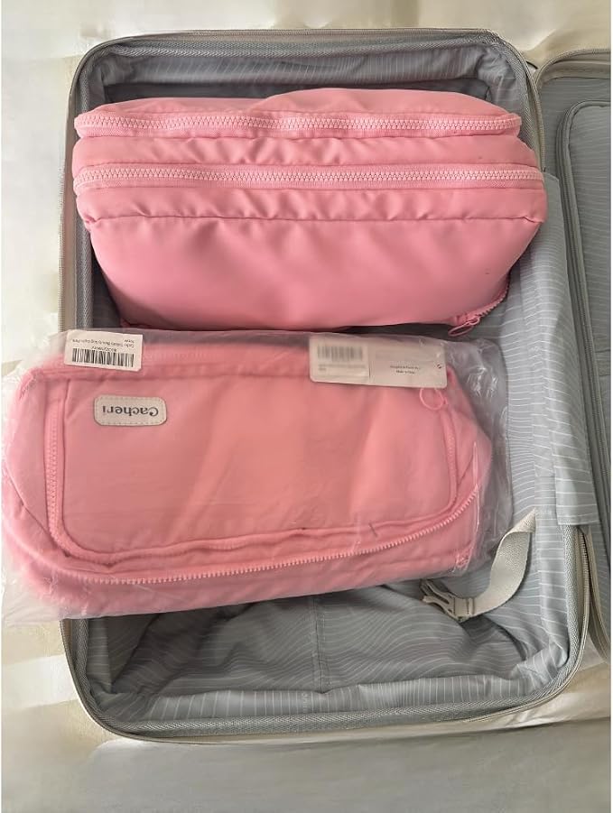All in One Toiletry Bag for Women Makeup, Jewelry & Hair Tool Organizer with Heat-Resistant Pocket Travel Cosmetic Case with Red Lining - Image 9