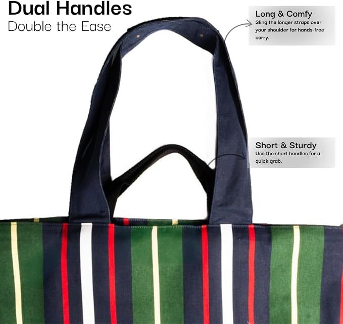 Salt Earth XL Beach Tote Bag for Women – XL Travel Tote with Zipper & Pockets, Oversized Canvas Pool Bag, Weekender Carry-On - Image 4