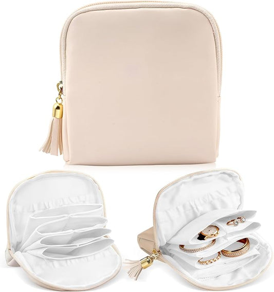 ZLFSRQ Travel Jewelry Case Organizer Small Jewelry Pouch Bag Mini Travel Jewellery Box Portable Jewellery Organizer Storage Bag with Zipper Jewels Pouches for Bracelet Rings Earring for Women