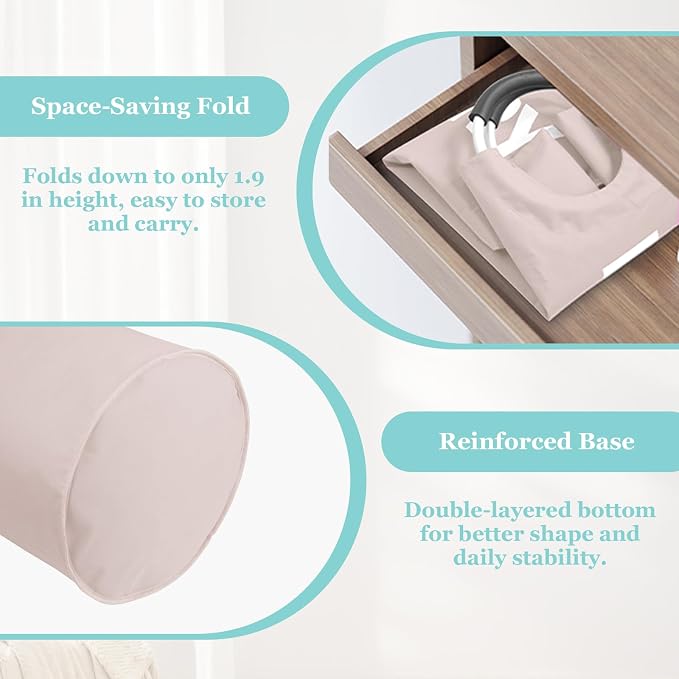 WOOHA 125L Large laundry basket,Collapsible laundry hamper, Tall Clothes Baskets Folding Washing Bin Foldable Fabric Hamper Bags for Bedroom, Closet,Bathroom,College,laundry bag,khaki - Image 9