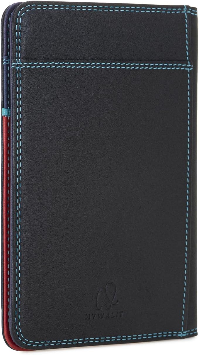 mywalit Leather Travel Passport Cover | Black Pace | 3 Cards, Notes And Transparent Passport Section - Image 3