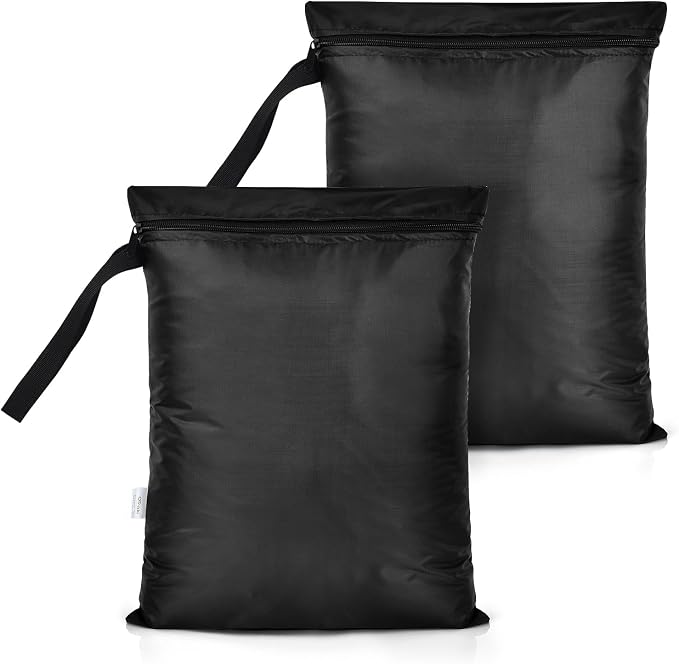 OTraki 2 Pack Wet Bags for Swimming Travel Laundry Bag Nappy Bag Dirty Wet Clothes Bag Waterproof Storage Bags for Gym Swimsuit Workout Yoga Beach Pool (12 x 14 inch) - Image 8