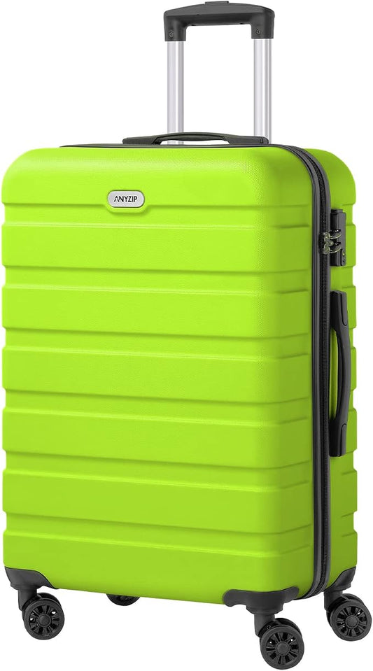 AnyZip Luggage PC ABS Hardside Lightweight Suitcase with 4 Universal Wheels TSA Lock Checked-Medium 24 Inch Apple Green by YourBestTravelChoice