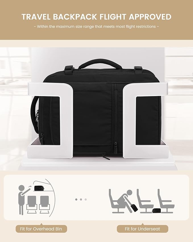 LOVEVOOK Travel Backpack for Women & Men, 40L Large Carry On Backpack Airline Approved, TSA Personal Item Weekender Bag, Water Resistant Laptop Backpacks with 3 Packing Cubes for Travel Essentials - Image 5