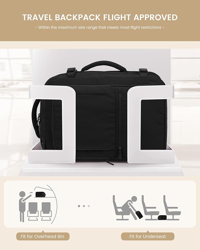 LOVEVOOK Travel Backpack for Women & Men, 50L Large Carry On Backpack Airline Approved, TSA Personal Item Weekender Bag, Water Resistant Laptop Backpacks with 3 Packing Cubes for Travel Essentials - Image 5