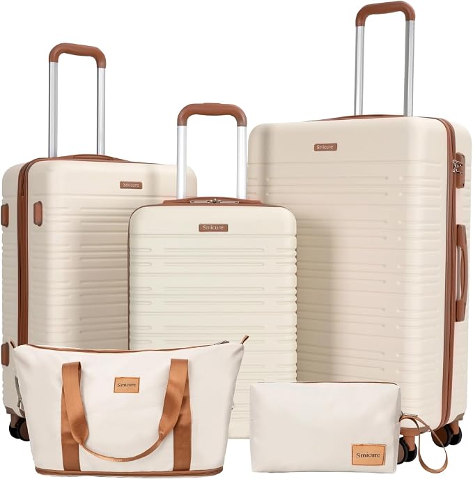 Luggage Sets 3 Piece,Suitcases with Double Spinner Wheels and TSA Lock,Hardcase 5 set Luggage with Travel Duffel Bag,Carry On Luggage Set by Unknown