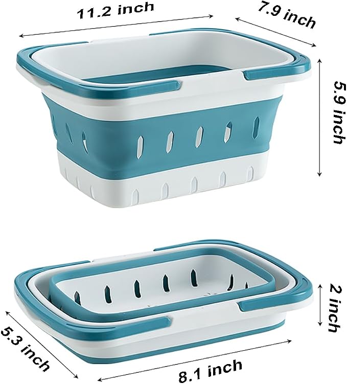 4 Pack Collapsible Plastic Shower Caddy Basket with Handles, Box Storage Organizer Laundry Bin for Bathroom, Kitchen, Dorm,Gym - Image 2