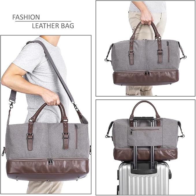 Weekender Overnight Bag Carry On Bag Travel Bag with Shoe Pouch - Image 8