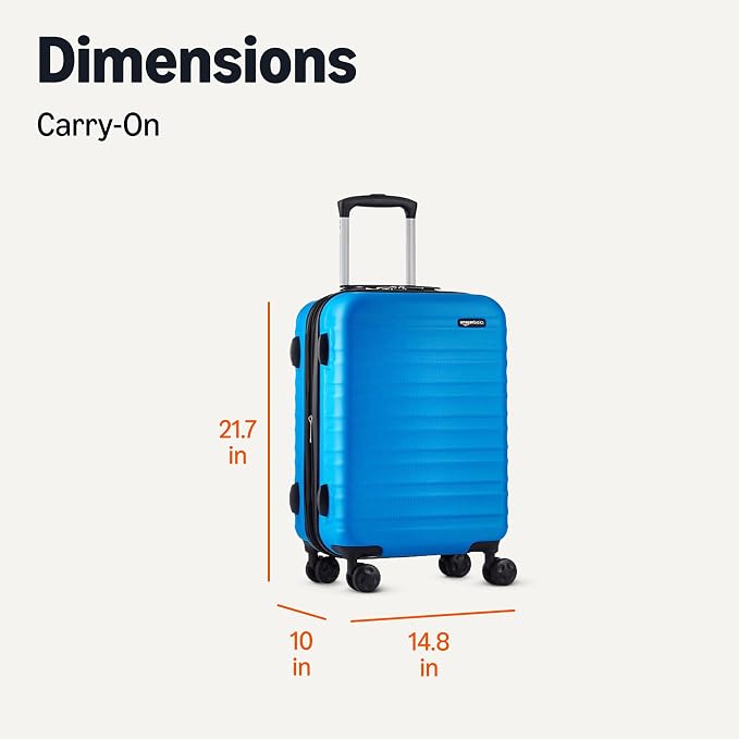 Amazon Basics 21" Hardside Carry-On Luggage with Expandable Space, Scratch-Resistant Surface, Telescoping Handle, Four Multi-directional Wheels, Light Blue - Image 6