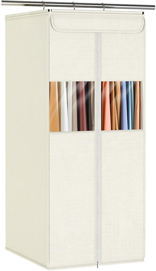 Zilink Garment Storage Bags for Hanging Clothes 40" Suit Garment Bag with Clear Window Space Saving Hanging Garment Bags for Suits, Shirts, Short Skirts, Beige by Zilink