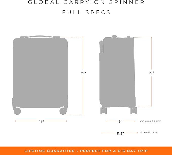 Briggs & Riley Global 21" Carry On Expandable Spinner - Luggage for International Travel, Suitcases with Wheels, Softside Rolling Bag for Men & Women, Self-Repairing Zipper- Baseline Collection, Black - Image 20