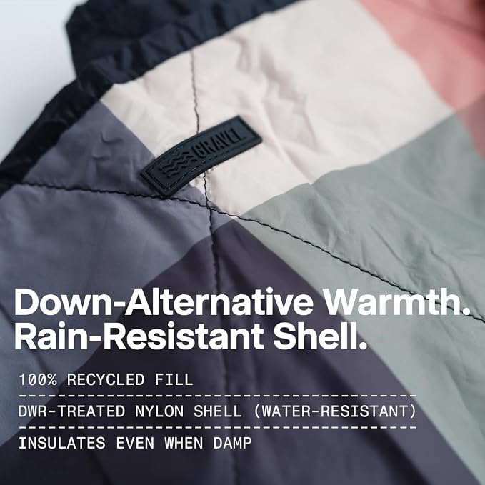Gravel UltraPak™ Packable Puffy Camping Blanket – Lightweight Outdoor Blanket Waterproof for Camping, Hiking & Travel – Compact Puffy Blanket, Durable 20D Nylon, Easy Clean, Hands-Free Snap, Plaid - Image 4