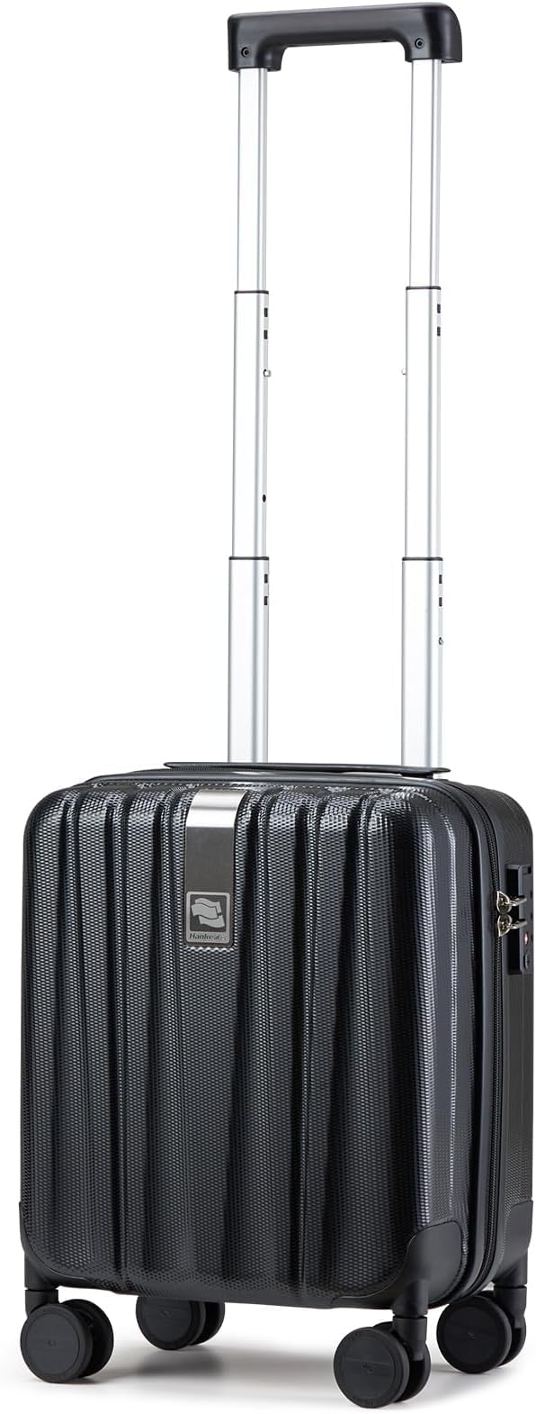 Hanke 14 Inch Underseat Carry On Luggage with Wheels Hard Shell Suitcases Carry On Bag Lightweight Small Mini Suitcase Tsa Luggage for Travel.（Jet Black） by Hanke