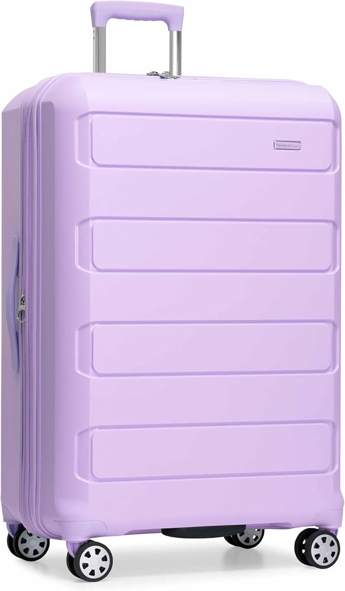 Traveler's Choice Pagosa Hardshell Expandable Luggage with Spinner Wheels, Lavender, 30-Inch Large by TravelersChoice