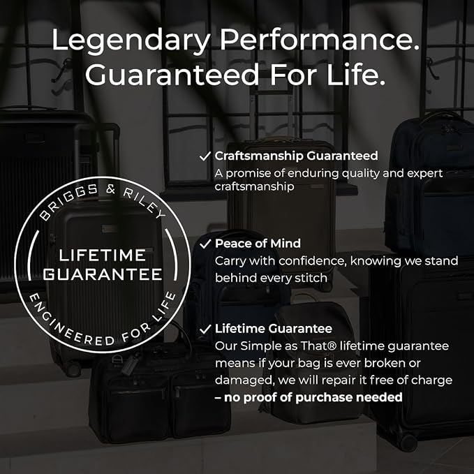 Briggs & Riley 21" Global Carry On Expandable Spinner - Luggage for Travel, Suitcases with Wheels, Hardside Rolling Bag for Men & Women, Self-Repairing Zipper - Sympatico Collection, Olive - Image 7