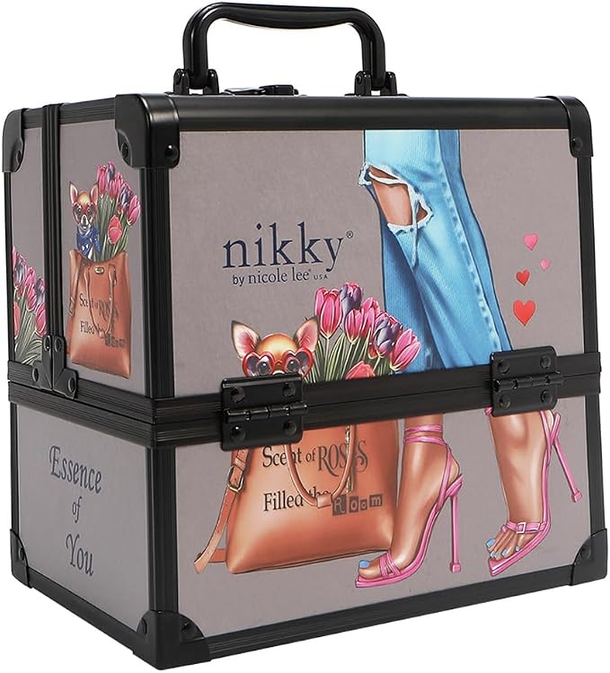 Nicole Lee Nikky Bag Multi-Tier Cosmetic Organizer Case, EIFFEL DREAMS, PVC and Aluminum Frame (ESSENCE OF YOU) - Image 2
