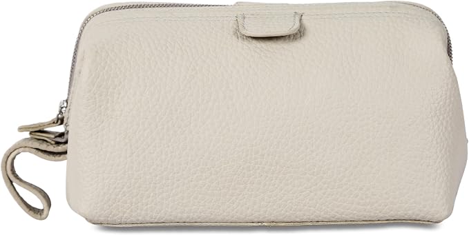 KomalC Premium Buffalo Leather Toiletry Bag for Men & Women With Water resistant Lining, Grooming Travel Pouch, Unisex Wash Bag for Toiletries, Gifts for Men and Women - Image 6
