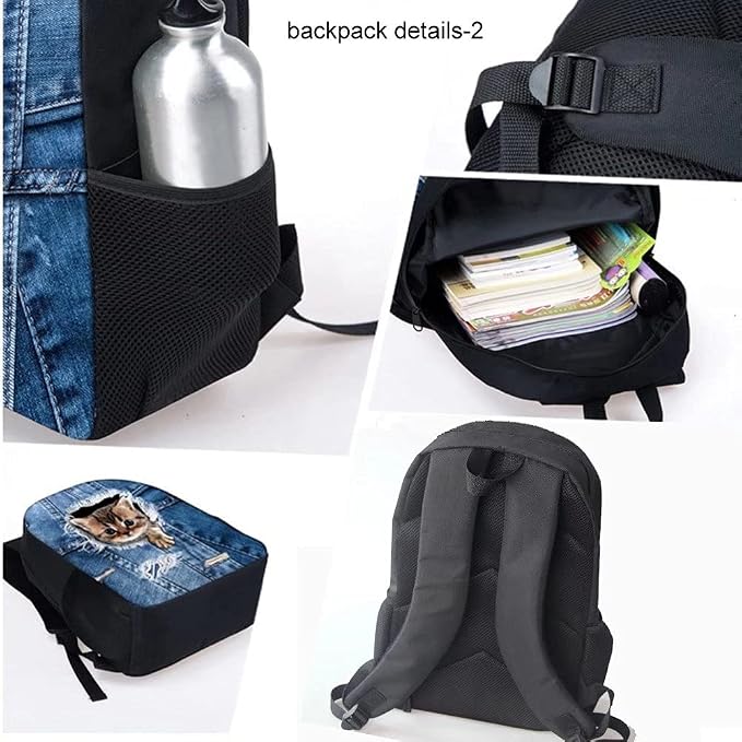 Forchrinse Colorful Star Butterfly 3Piece Backpack+Insulated Lunch Box+Pencil Bag for Kids Elementary School Backpack Combo Set - Image 4