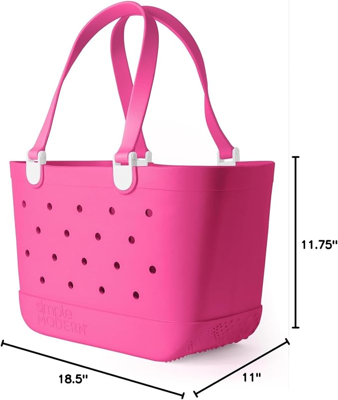 Simple Modern Large Beach Bag | Waterproof Getaway Rubber Tote with Zipper Pocket for Travel, Pool, Boat, Groceries, Sports | Malibu - Image 9