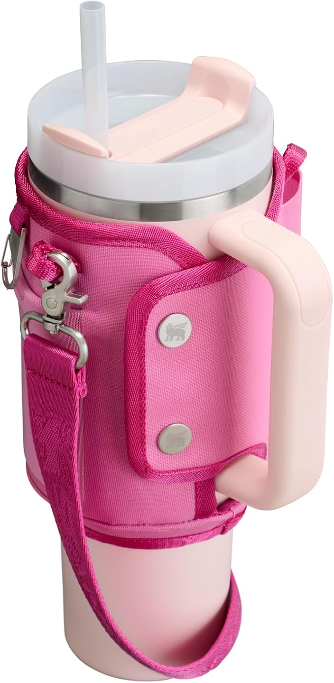 STANLEY All Day Quencher Carry All for 40 oz Tumbler with Handle | Crossbody Bag with Phone Holder Pocket, Card Sleeve & Detachable Strap | Water Bottle Carrier Bag | BPA-Free | Peony - Image 3